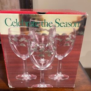 Celebrate The Season wine goblets